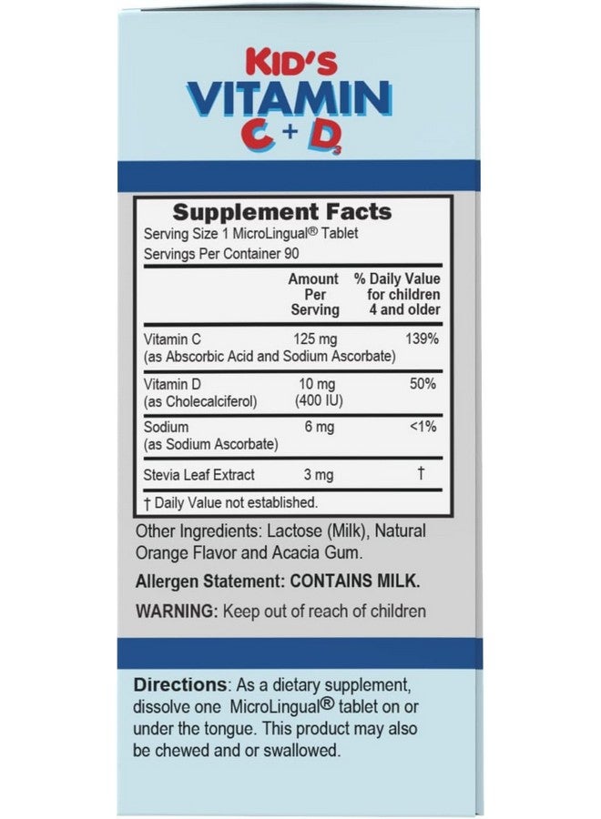 Superior Source Superior Source Kid's Vitamin C & D3 Clean Melts - Immune Support Supplement for Children - Less Sugar - Non-GMO & Gluten-Free - 90 MicroLingual Instant-Dissolve Melts  - Image 4