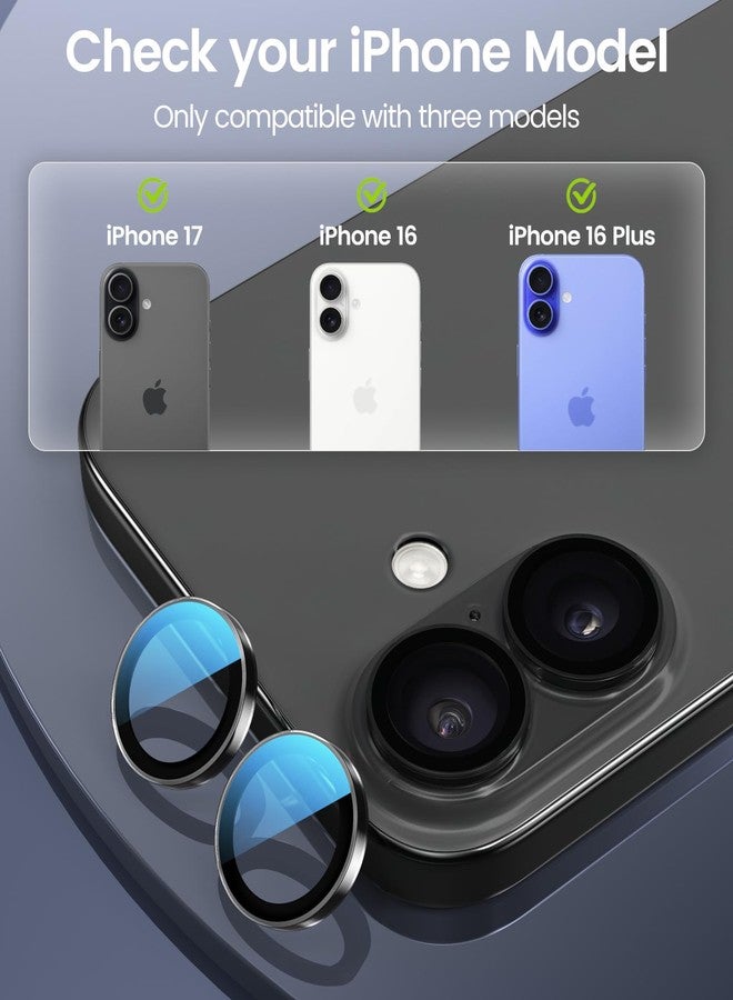 PandaShield Camera Lens Screen Protector for iPhone 16/iPhone 16 Plus-Black(2 Pack) - Image 2