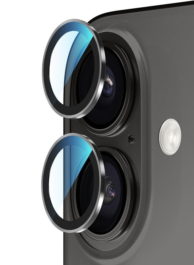 PandaShield Camera Lens Screen Protector for iPhone 16/iPhone 16 Plus-Black(2 Pack) - Image 1