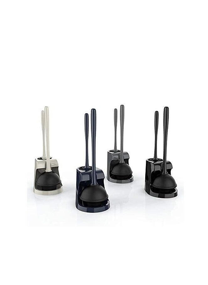 MIXDE Toilet Plunger and Brush Set, Toilet Brush and Plunger with Ventilated Holder, 2-in-1 Bathroom Cleaning Combo with Caddy Stand  - Image 3