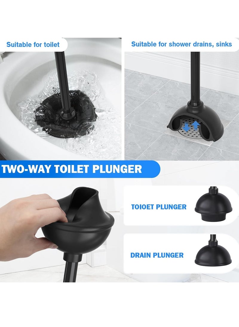 MIXDE Toilet Plunger and Brush Set, Toilet Brush and Plunger with Ventilated Holder, 2-in-1 Bathroom Cleaning Combo with Caddy Stand  - Image 4