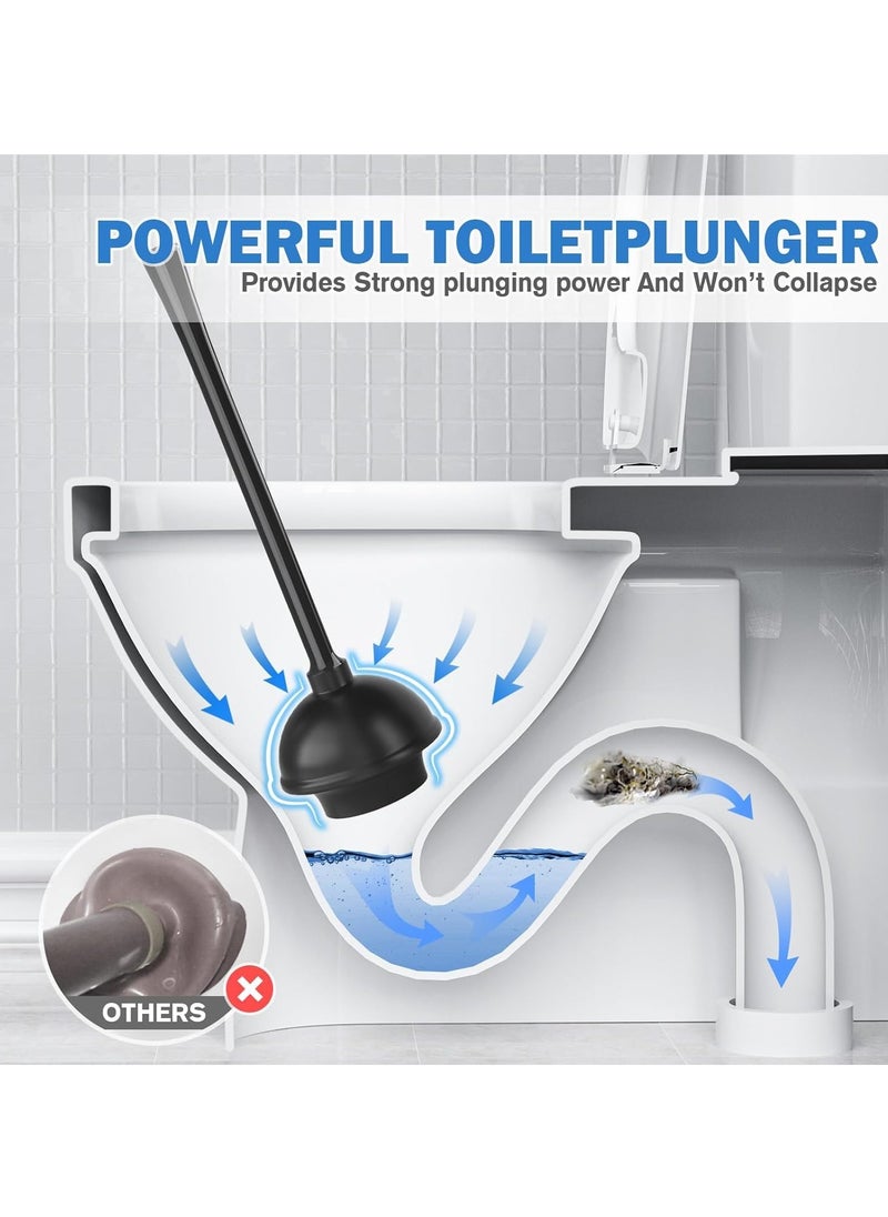 MIXDE Toilet Plunger and Brush Set, Toilet Brush and Plunger with Ventilated Holder, 2-in-1 Bathroom Cleaning Combo with Caddy Stand  - Image 5