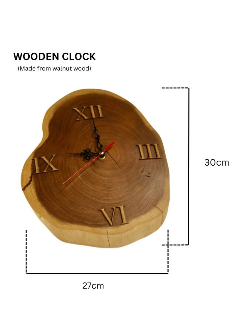 Schondor Furniture - Wooden Wall Clock | Small | Elegant Home Decor | Made From Walnut Wood - Image 1