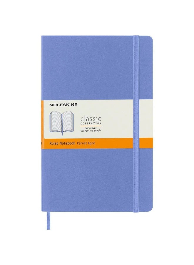 MOLESKINE Large Notebook Ruled Pages Hydrangea Blue Soft Cover 192 Pages - Image 1