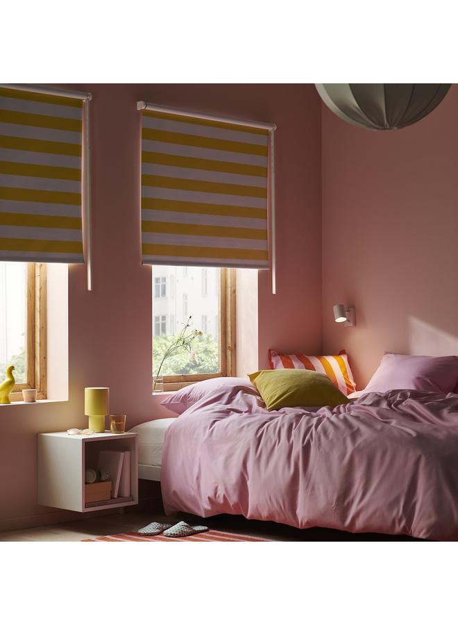Green Tiger Block-Out Roller Blind, White Yellow/Striped, 120X195 Cm - Image 3