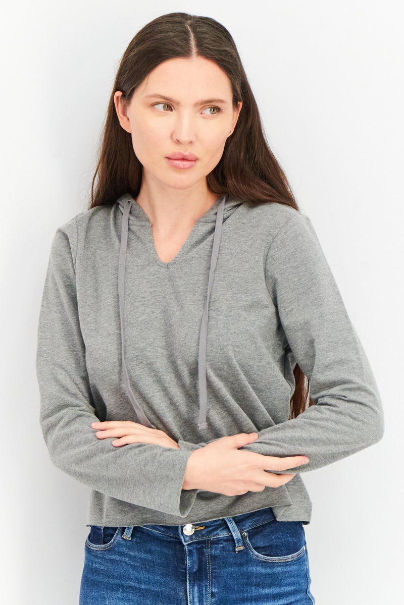 NYDJ Forever Comfort By NYDJ Women Heather Hoodie, Grey - Image 1