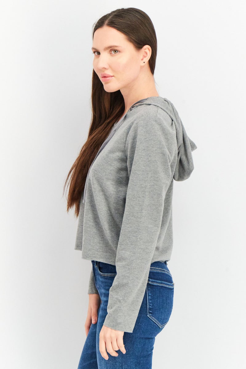NYDJ Forever Comfort By NYDJ Women Heather Hoodie, Grey - Image 4