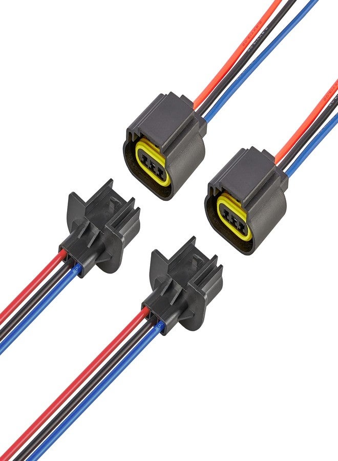 RED WOLF 9008 H13 Headlights Wiring Harness Socket Male & Female Adapter Connector for H13LL Lamps Bulbs Replace Headlamp Fog Light for Truck Pickup LED Wire Cable Plug 2 Pair - Image 1