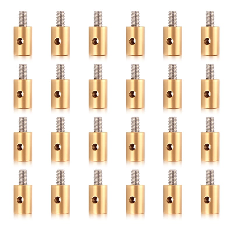VKQTS 24PCS 6mm Throttle Cable Ends Kit Solderless,Brake & Throttle Cable Repair Kit Cables Stop with Nipple Screws,Universal Throttles Cables End Clamp for Car,Motorcycle,Bicycle - Image 1