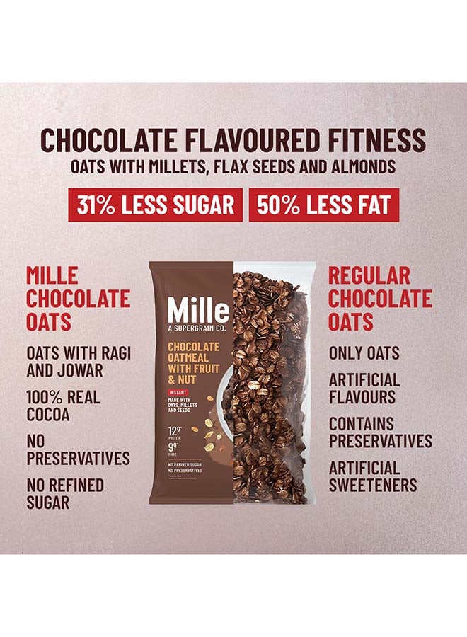 MIELLE ملي بروتين عالي الشوكولاتة الشوفان مع الفواكه والمكسرات | قوة 5 حبوب - الشوفان، الراغي، الجوار، الشعير، القمح | بذور الكتان، اللوز، الزبيب | حبوب إفطار صحية عالية الألياف | 400غ - Image 5