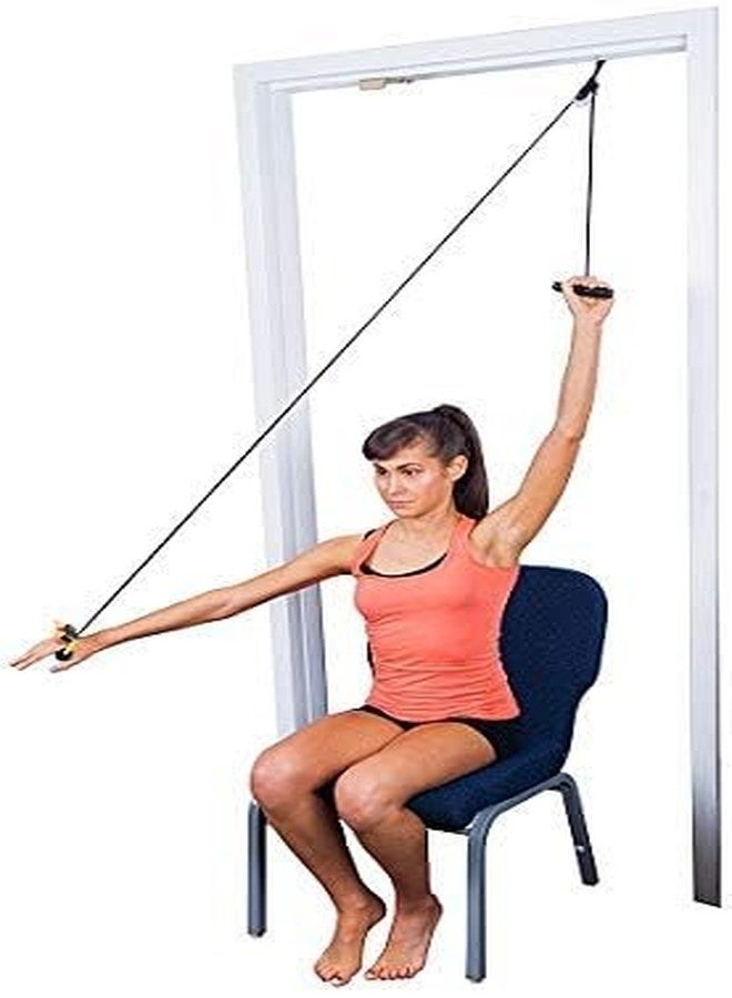 Renewa Shoulder Exercise Equipment Rope with Pulley - Eco,Plastic Blue and Red - Image 1