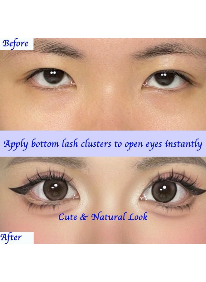 DAODER - DAODER Bottom Lashes Natural Lower Lash Extension Wispy Under Eyelash Extension with Clear Band 6mm Bottom Individua Lashes (Bottom Lashes Kitten) - Image 1