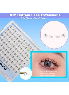 DAODER DAODER Bottom Lashes Natural Lower Lash Extension Wispy Under Eyelash Extension with Clear Band 6mm Bottom Individua Lashes (Bottom Lashes Kitten)  - Image 3