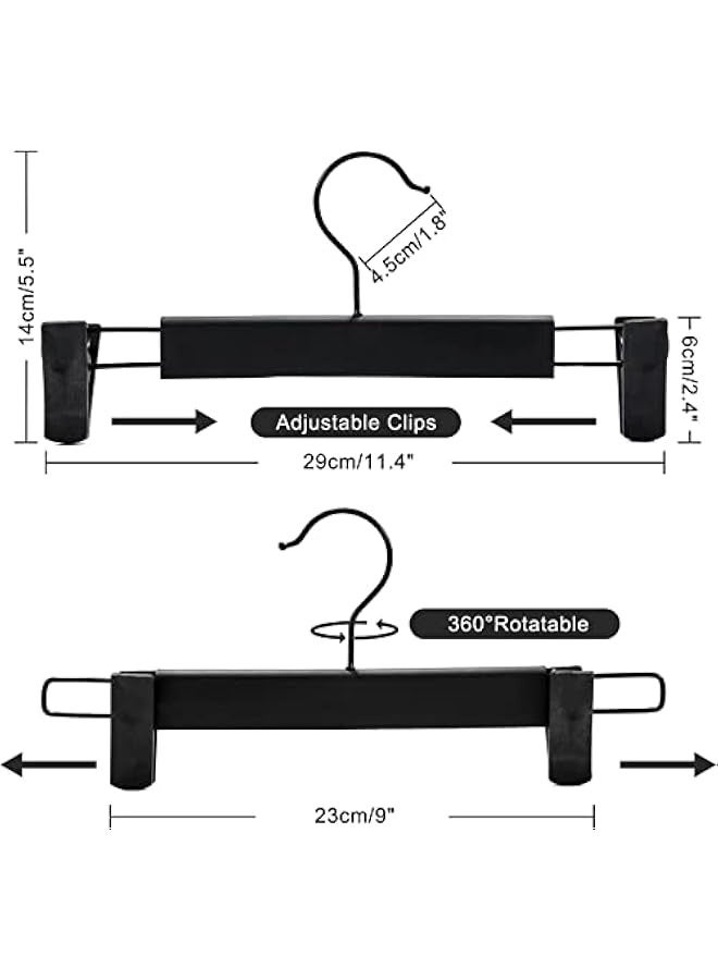 JOMILA Pants Hanger with Adjustable Anti-Rust Clips for Pants, Skirts, Clothes Hanger, Hangers Clothes Black (20 Pack)  - Image 3