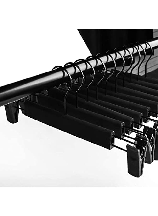 JOMILA Pants Hanger with Adjustable Anti-Rust Clips for Pants, Skirts, Clothes Hanger, Hangers Clothes Black (20 Pack)  - Image 2