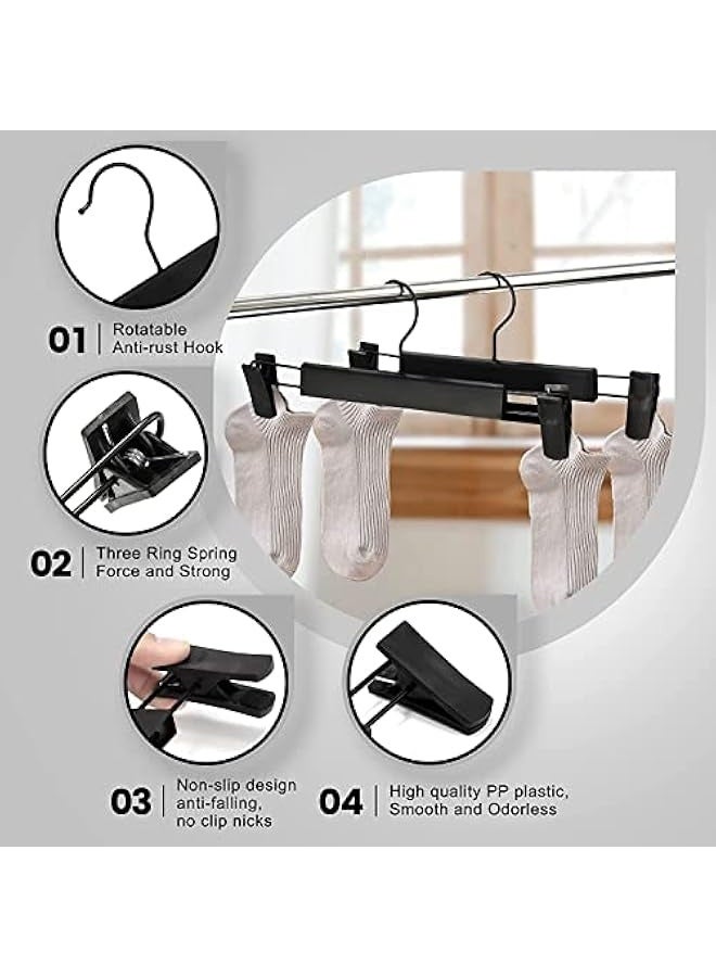 JOMILA Pants Hanger with Adjustable Anti-Rust Clips for Pants, Skirts, Clothes Hanger, Hangers Clothes Black (20 Pack)  - Image 5