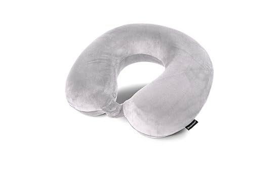 Brookstone Travel Neck Pillow - Lightweight Fleece Casing U-Shaped Stuffable Memory Foam Travel Pillow for Sleeping and Neck Support, Size One Size, Grey - Image 1