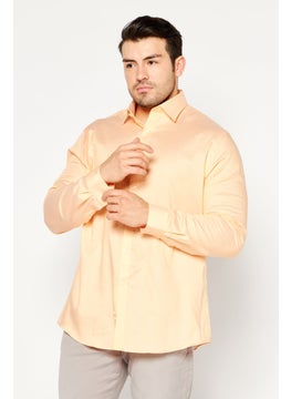 Michael Kors Men Regular Fit Long Sleeve Textured Dress Shirt, Peach  - Image 1