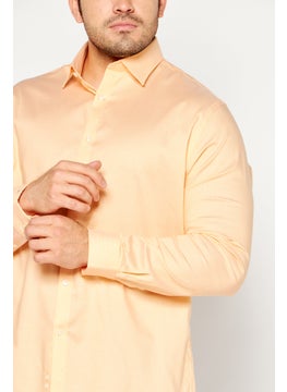 Michael Kors Men Regular Fit Long Sleeve Textured Dress Shirt, Peach  - Image 2