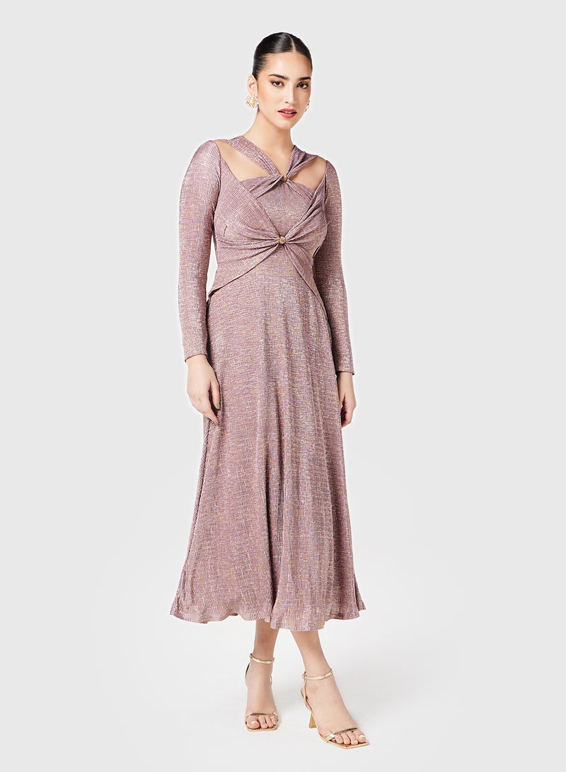 ثريدز باي اجوني فستان ميدي لامع - Image 1