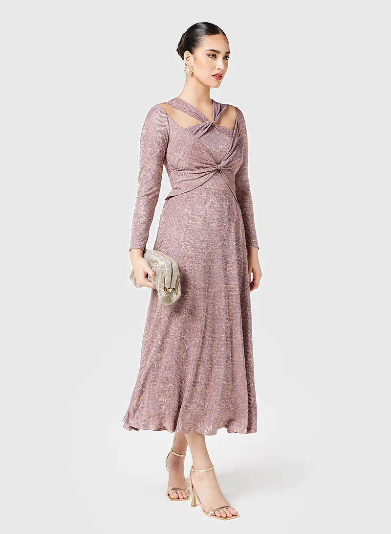 Threadz by Ajooni Shimmering Midi Dress