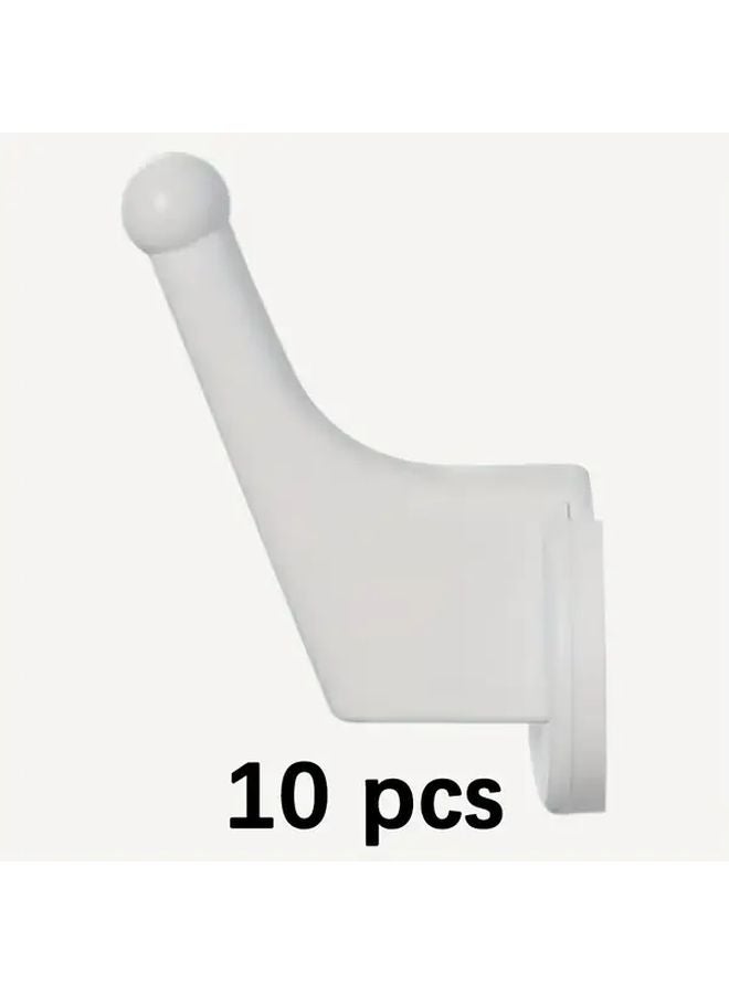 10 Pcs White Wall Mounted Space Saving Multi Hook Radiator Panel Towel Drying Rack - Image 1