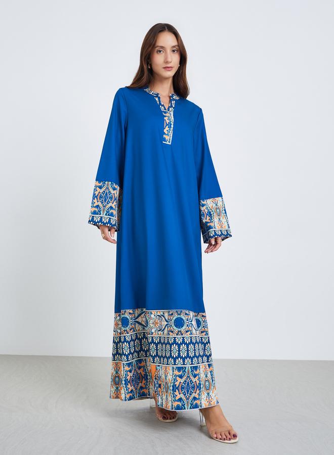 Take Two Women Printed Long Sleeve Maxi Jalabiya - Image 3