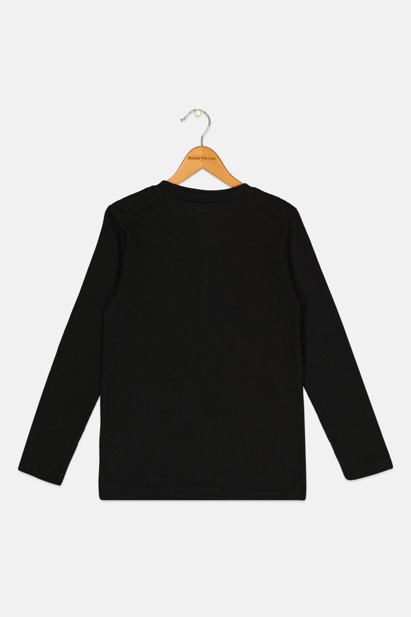 Hurley Kids Boy Sportswear Fit Long Sleeve Outdoor T Shirt, Black - Image 2