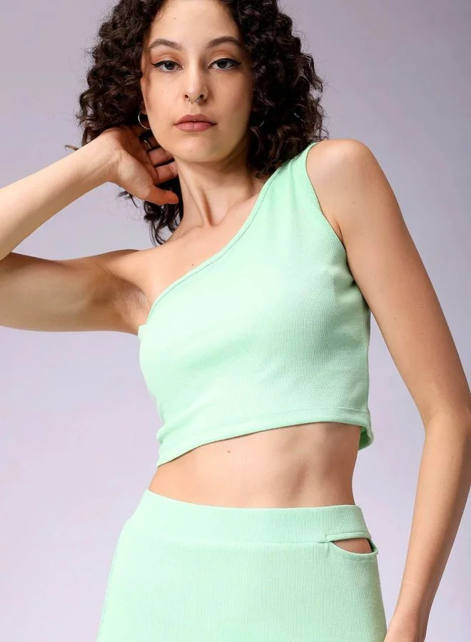 Freehand Women Regular Fit Solid Sleeveless Mid Rise Top and Skirt Co-Ord Set