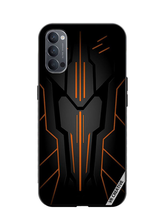 VR CREATIVE غطاء حماية لهاتف أوبو رينو 4 برو 5G بتصميم سرك الأسود متعدد الألوان - Image 1