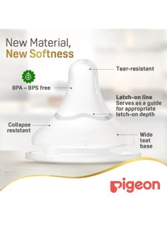 pigeon Pigeon SofTouch Wide Neck Nipples – M Size, 100% Silicone, BPA & BPS Free, Pack of 2  - Image 3