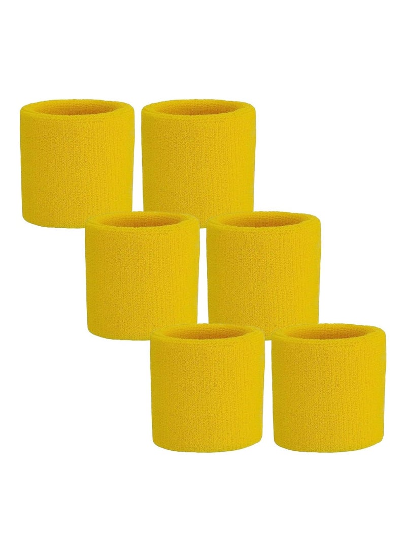 سبال عصابات معصم ماصة مباشرة للرجال والنساء الرياضيين - 6 قطع من عصابات معصم التنس للصالة الرياضية والجري - أساور ماصة للعرق لممارسة التمارين الرياضية - Image 1