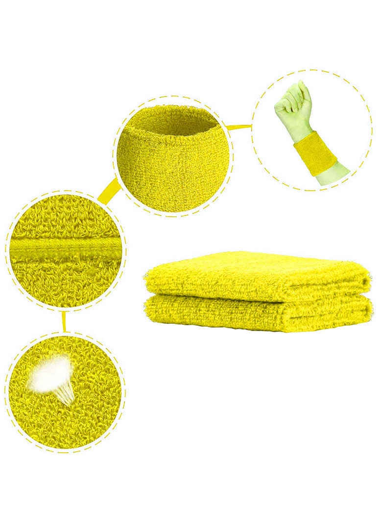 سبال عصابات معصم ماصة مباشرة للرجال والنساء الرياضيين - 6 قطع من عصابات معصم التنس للصالة الرياضية والجري - أساور ماصة للعرق لممارسة التمارين الرياضية - Image 2