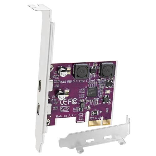 FebSmart 2X 5Gbps USB-C Ports PCI Express to USB 3.0 Expansion Card for Windows 11, 10, 8.x, 7, Vista, XP Desktop PCs, Built in Self-Powered Technology, No Need Additional Power Supply (FS-U302C-Pro) - Image 1