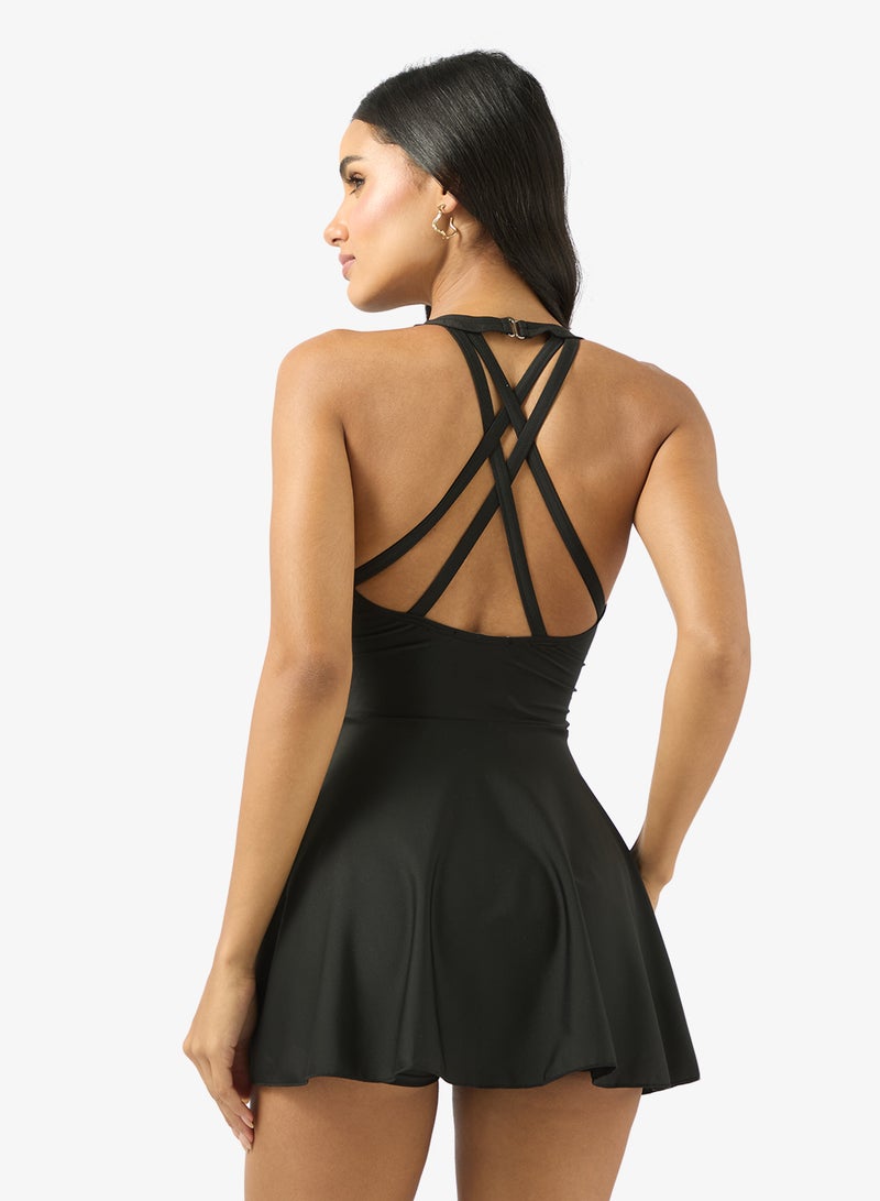 ELLA Cross Back Swimsuit With Shorts - Image 3