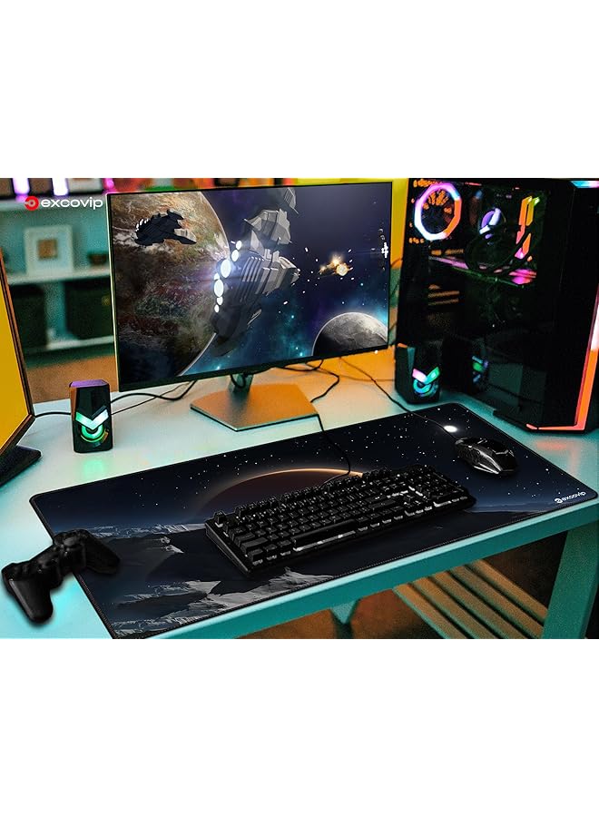 إكسوفيب وسادة ماوس ألعاب ممتدة مقاس Xxl مضادة للانزلاق ولوحة مفاتيح كبيرة ووسادة ماوس للمكتب مع حواف مخيطة 900 × 400 مم Mar 0137 - Image 2