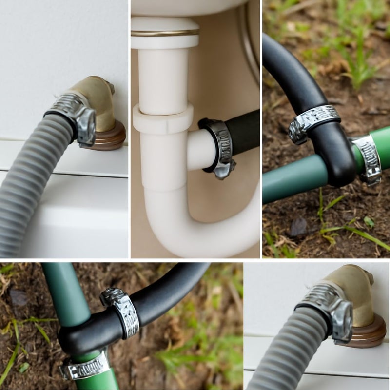 URBAN SELECT ™ 3/4 Inch Stainless Steel Hose Clamps – Heavy Duty Worm Gear Clamps for Plumbing & Tubes – Rust-Proof, Leak-Proof Pipe Clips (Set of 5 Pcs) - Image 3