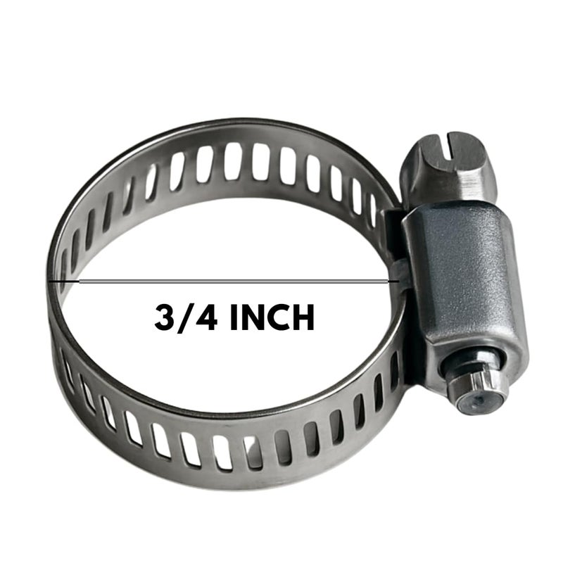 URBAN SELECT ™ 3/4 Inch Stainless Steel Hose Clamps – Heavy Duty Worm Gear Clamps for Plumbing & Tubes – Rust-Proof, Leak-Proof Pipe Clips (Set of 5 Pcs) - Image 4