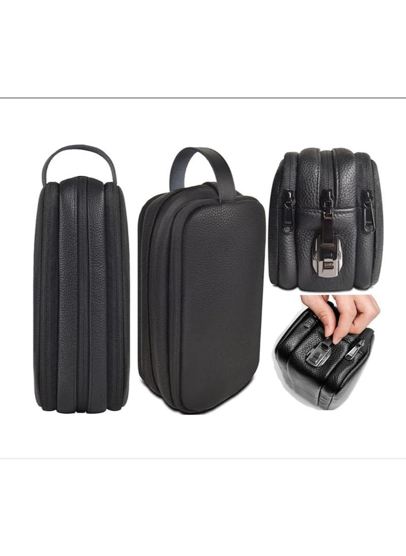 Bastec Travel Pouch with Multi Pockets, Leather Handle, Organize Essentials in Style  - Image 1