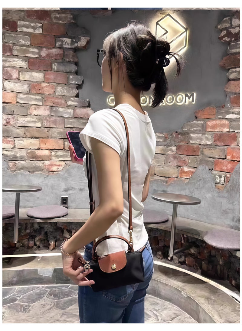 Longchamp Le Pliage أحزمة كتف صغيرة للنساء أزياء كلاسيكية متعددة الاستخدامات حقيبة مكياج صغيرة ، حقيبة يد ، حقيبة كتف