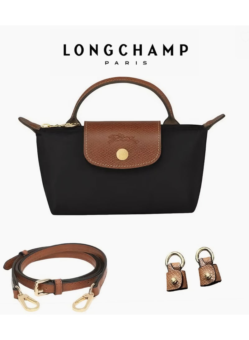 Longchamp Le Pliage أحزمة كتف صغيرة للنساء أزياء كلاسيكية متعددة الاستخدامات حقيبة مكياج صغيرة ، حقيبة يد ، حقيبة كتف