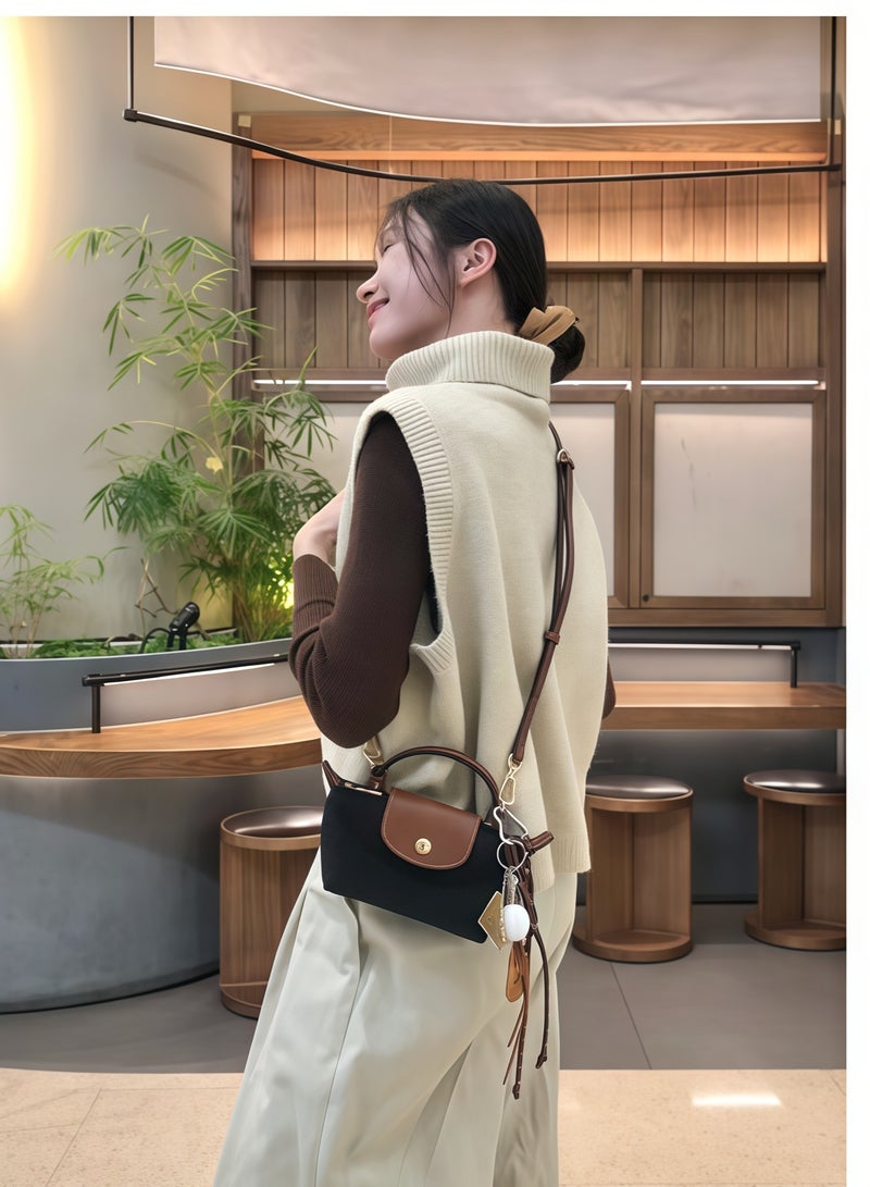 Longchamp Le Pliage أحزمة كتف صغيرة للنساء أزياء كلاسيكية متعددة الاستخدامات حقيبة مكياج صغيرة ، حقيبة يد ، حقيبة كتف