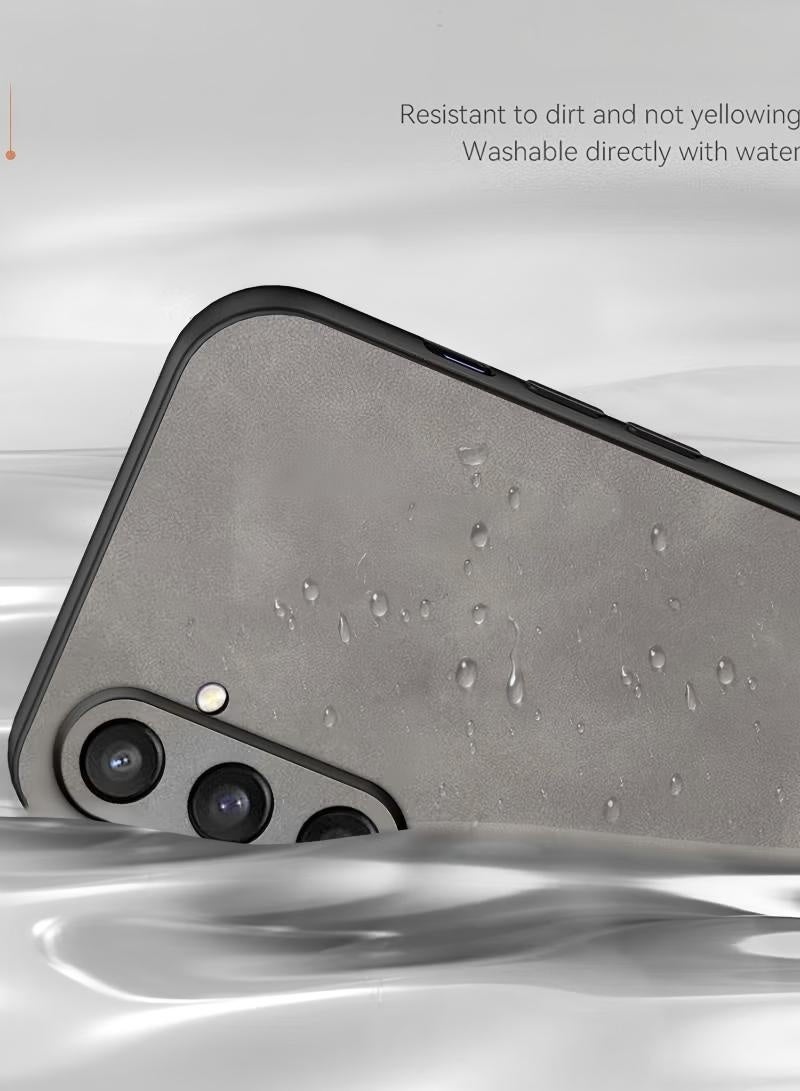 Samsung Galaxy A55 Case, Designed for Galaxy A55 5G Case,Luxury Business Retro Premium PU Leather Phone Case, Shockproof Bumper Full Body Protective Cover Phone Cases for Samsung Galaxy A55 5G (Grey) - Image 4