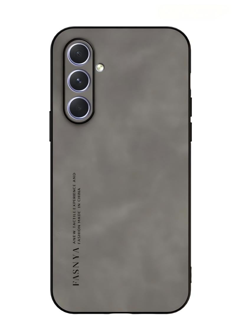 Samsung Galaxy A55 Case, Designed for Galaxy A55 5G Case,Luxury Business Retro Premium PU Leather Phone Case, Shockproof Bumper Full Body Protective Cover Phone Cases for Samsung Galaxy A55 5G (Grey) - Image 1