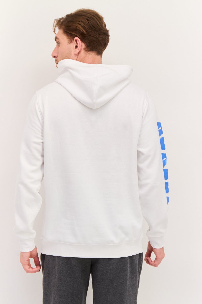 Hurley Men Hooded Graphic Print Long Sleeves Hoodie, White  - Image 3