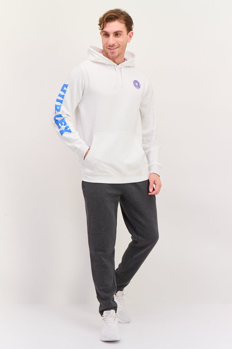 Hurley Men Hooded Graphic Print Long Sleeves Hoodie, White  - Image 4