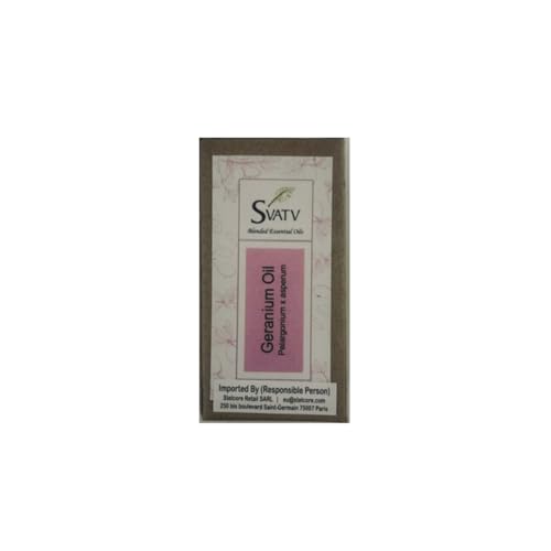 SVATV Geranium Essential Oil Therapeutic Grade Aromatherapy Oils Fragrance Oil for Diffuser Yoga Massage & DIY Personal Care 10 ml - Image 1