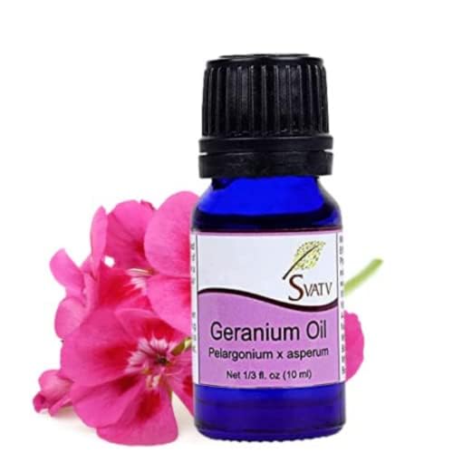 SVATV Geranium Essential Oil Therapeutic Grade Aromatherapy Oils Fragrance Oil for Diffuser Yoga Massage & DIY Personal Care 10 ml - Image 2