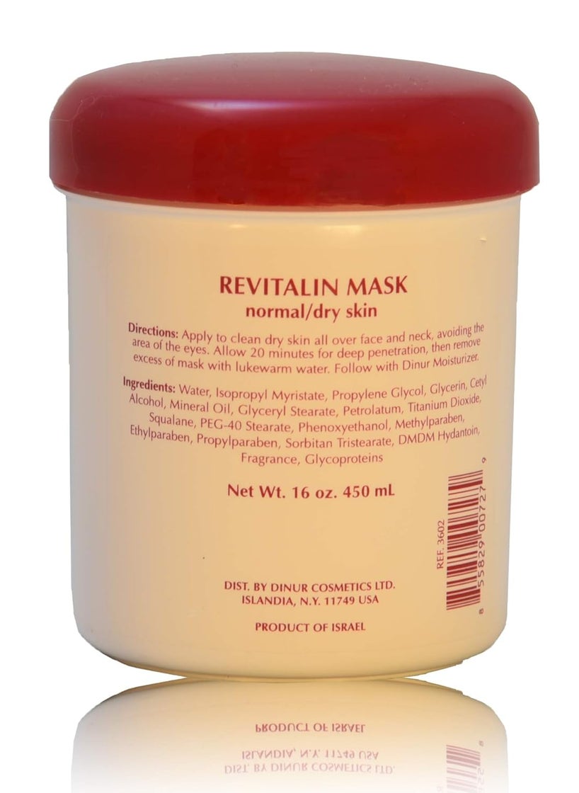 Dinur Cosmetics - Revitalin Mask for NormalDry Skin Nourishing  Hydrating Facial Treatment Reduces Fine Lines  Wrinkles 16 oz 450 ml - Image 1