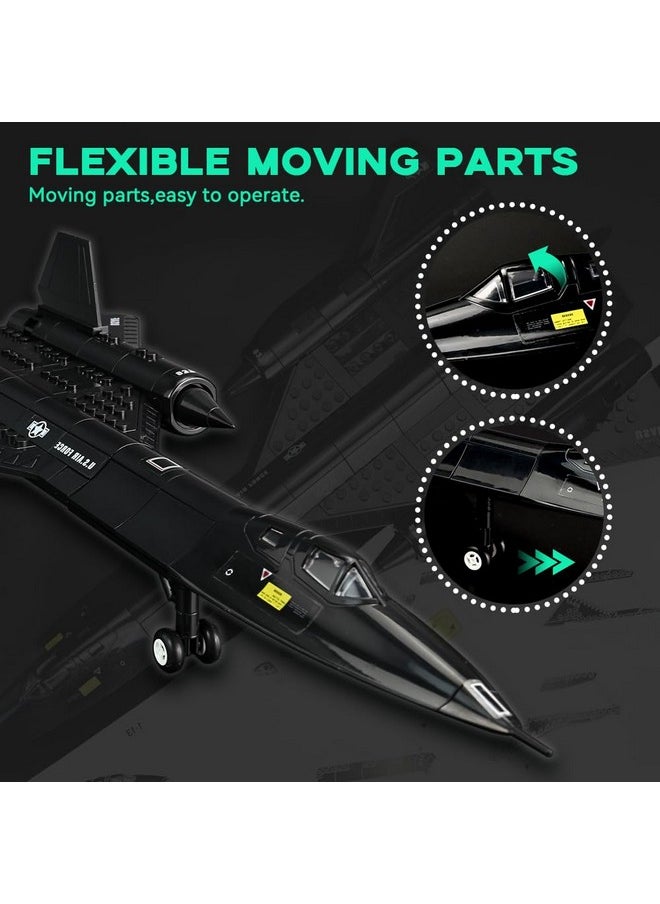ARTORBRICKS ArtorBricks SR-71 Reconnaissance Blackbird Airplane Military Building Set with Display Stand - 183Piece Model Kit for Adults, Collectors & Hobbyists  - Image 5